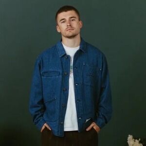 MOGUL Bakery Herringbone Jacket Indigo Denim Workwear Small New With Tags